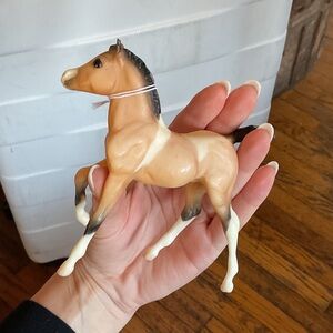 Elegant Tan and Brown Horse Figurine